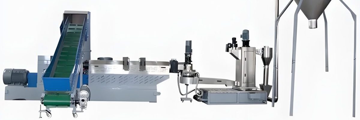 Complete single screw extrusion granulation production line