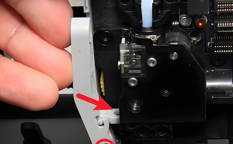 Emergency stop button on extruder control panel