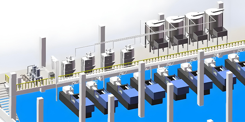 Material feeding system with hopper and screw feeder