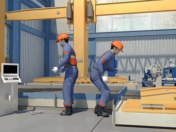 Technician troubleshooting an extrusion machine issue