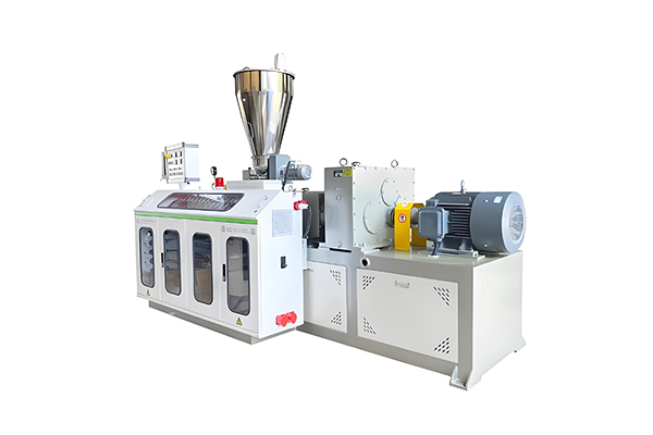 Extrusion machinery installation site preparation with level concrete foundation